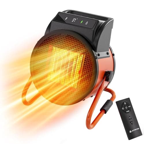 Image of AAOBOSI Portable Electric Heater with Remote Control, 2000W Space Heater for Home, 3 Modes & 24H Timer, 90° Tilt Fan Heater, Digital Thermostat, PTC Overheat Protection for Garage, Greenhouse, Tent