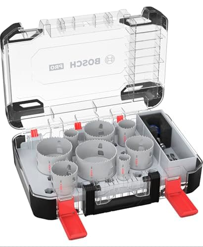 Image of Bosch 11x PRO Multi Material Power Change Plus Hole Saw Set - Transparent Case (for Softwood, Drywall, Ø 25, 32, 40, 54, 60, 68, 76, 86 mm, Professional Accessory Rotary Drill/Drivers)