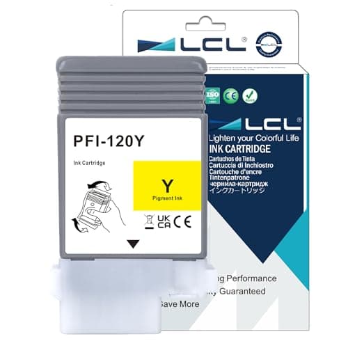 Image of LCL PFI-120 PFI120 Yellow 130ml Ink Cartridge Replacement for Canon PFI120Y PFI-120Y for Canon ImagePROGRAF TM-200 TM-205 TM-250 TM-255 TM-300 TM-305 TM-350 TM-355 Printer (1 Pack)