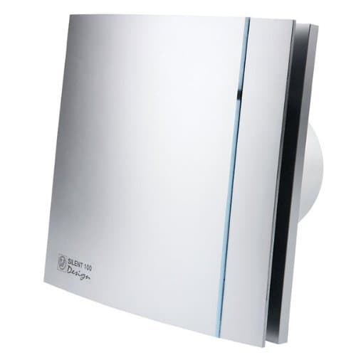 Image of Envirovent Silent Extractor 4" 100MM Shutter & Adjustable Timer (Silver)