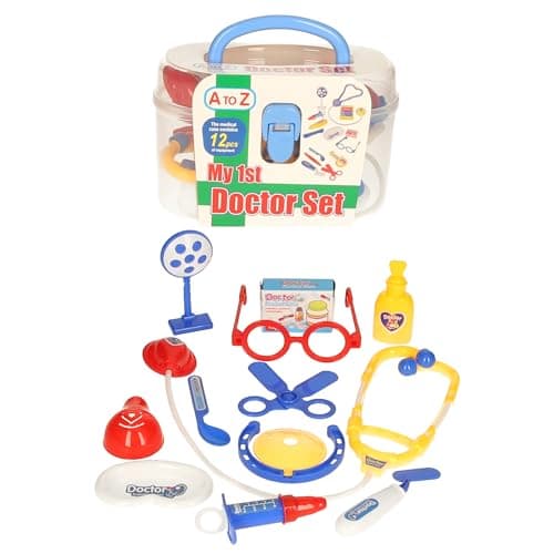 Image of A to Z My 1st Doctor Set, 12 Pieces Medical Play Kit with Carrying Case, Educational Pretend Play Toy