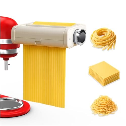 Image of Pasta Maker Attachment for KitchenAid Stand Mixer 3pcs – Pasta Roller, Spaghetti Cutter & Fettuccine Cutter – 3-in-1 Attachment Set - Stand Mixer Accessories for KitchenAid by MMOBIEL