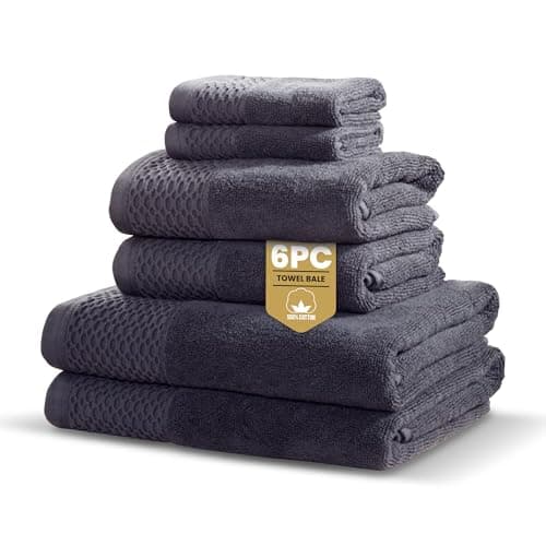 Image of Rapport Home Eden Weave 6-Piece Towel Bale – Luxurious 100% Cotton Set | 500GSM Soft Absorbent Towels, Quick-Dry Comfort & Elegant Bathroom Style | Bale Steel Grey