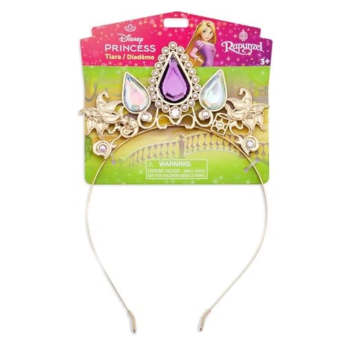 Image of Disney Store Official Rapunzel Tiara for Kids, Tangled, Costume Accessory with Gold Finish, Sundrop Flowers and Purple Rhinestones