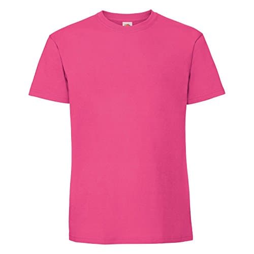 Image of Fruit of the Loom Mens Ringspun Premium Tshirt (XL UK) (Fuchsia)