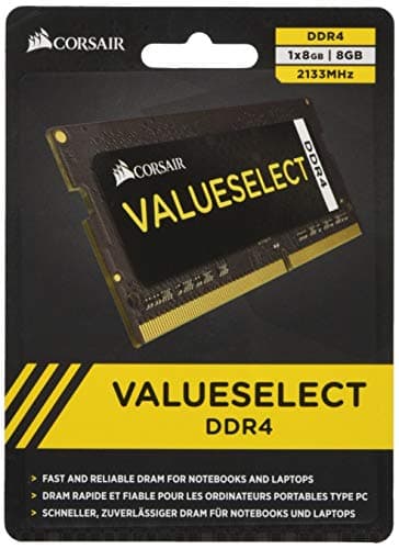Image of Corsair CMSO8GX4M1A2133C15 Value Select 8 GB (1 x 8 GB) DDR4 2133 MHz CL15 Mainstream SODIMM Notebook Memory Module - Black