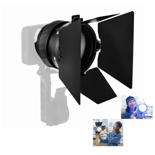 Image of Amaran Mini Fresnel with 4-Leaf Mini Barn Doors Ultra-compact Fresnel Attachment for Amaran Ray 60c and 120c other Bowens Mount Light