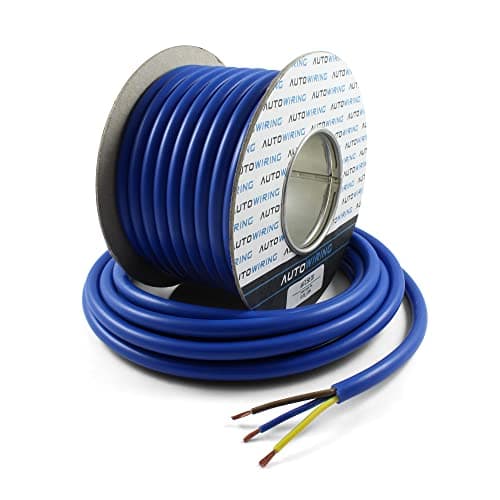Image of Autowiring Arctic Grade Blue Flex 3183A 2.5mm2 3 Core Outdoors Heavy Duty 25AMP 240V Mains PVC Cable Wire (5 Metre)
