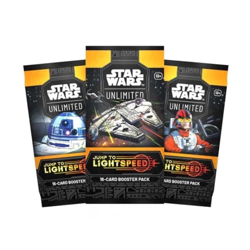 Image of Star Wars Unlimited TCG - Jump to lightspeed Booster Packs, TCYM Authenticated Official Trading Card Game | Star Wars Game | Star Wars Games Collection (3 x Booster Packs)