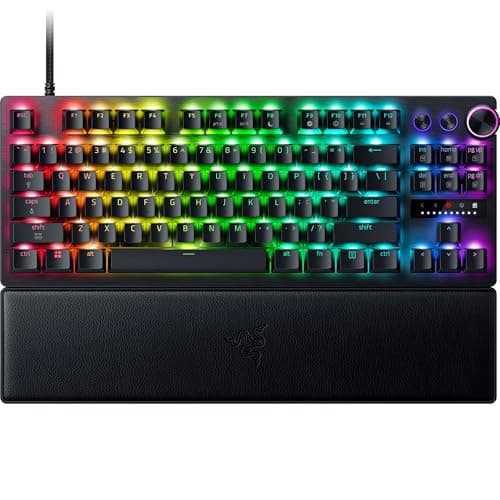 Image of Razer Huntsman V3 Pro TKL 8KHz Esports Gaming Keyboard: Analog Optical Switches Gen 2-8000 Hz Polling Snap Tap - Rapid Trigger - Adjustable Actuation - Media Controls - PBT Keycaps - Black