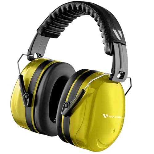 Image of Vanderfields Premium Ear Defenders - Hearing Protection Earmuffs - Broad Spectrum Sound Reduction 35 dB at 2K Hz Noise Cancelling - Headset Noise Cancellation Adults and Teens - Yellow