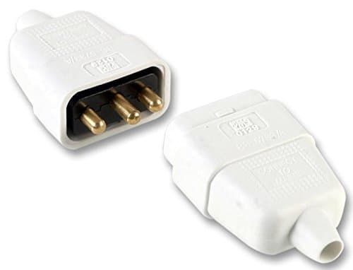 Image of Connector Rubber 10A 3 PIN White, Power Entry HIGH CONNECTORS, 1 Piece Pack - PELB1587