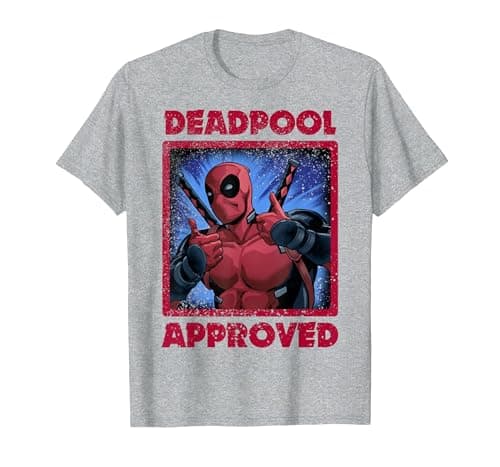 Image of Marvel Deadpool Approved by Deadpool T-Shirt, Men, Heather Grey, Small