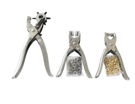 Image of 3 Pieces Revolving Hole Punch&Eyelet Plier &Press Snap Plier with Eyelets Grommets and Pliers (A)