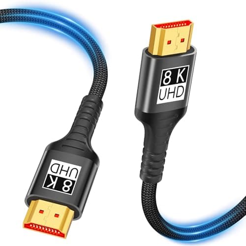 Image of Kryoza 10K 8K HDMI 2.1 Cable 2M,HDMI Kabel 2Meter Ultra High Speed 8K@60Hz 4K@120Hz 7680P,Support HDR10 3D eARC HDCP2.2&2.3,Compatible with PS5/4 X-Box HDTV Blu-ray Player/Projector/Monitor/PC