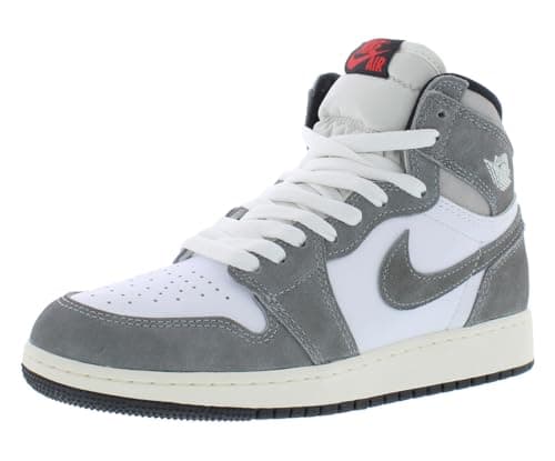 Image of NIKE Nike Kids Air Jordan 1 Retro High OG GS Basketball Shoe, Black/Fire Red-grey, 6 Big Kid