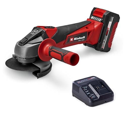 Image of Einhell Cordless Angle Grinder with Battery and Charger 18V Power X-Change, 115mm (4 Inch) Disc Battery Grinder for Cutting, Grinding and Polishing - TC-AG 18/115 Li Cordless Power Tool Set