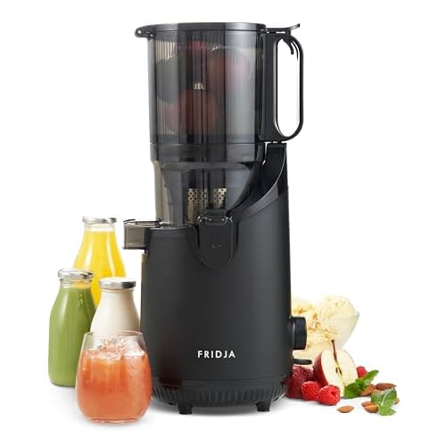 Image of Fridja f2500 Self-Feeding Juicer Machine - Premium Whole Fruit Masticating Slow Juicer - 135mm Feeding Chute, 250W - Cold Press Juice & Nut Milk Extraction - Full-Size - Matte Black [Energy Class A++]