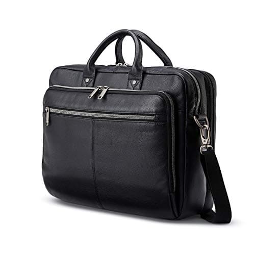 Image of Samsonite Classic Leather Toploader Briefcase, Black, One Size