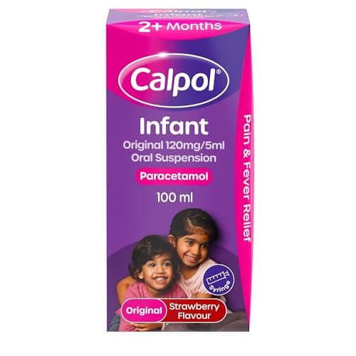 Image of Calpol Infant Suspension, Paracetamol Medication, For 2+ Months, Strawberry Flavour, 100ml