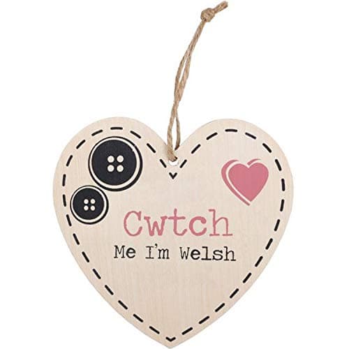 Image of Cwtch Me I'm Welsh Hanging Heart Sign