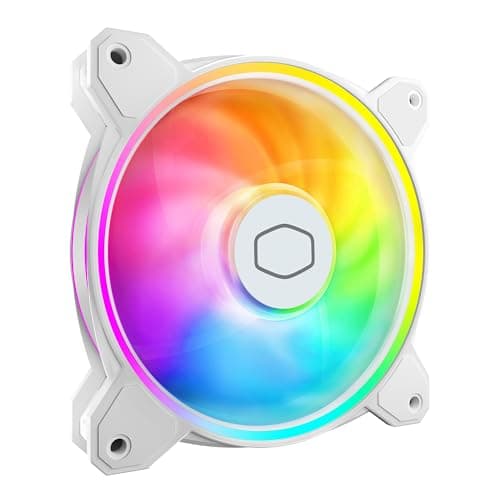 Image of Cooler Master MasterFan MF120 Halo² White Fan, Duo-Ring ARGB Gen 2 LED Rings, 120mm 2050rpm Dynamic PWM, Enlarged Fan Blades, Hybrid Frame for PC Case, Liquid and Air Cooler (MFL-B2DW-21NP2-R2)