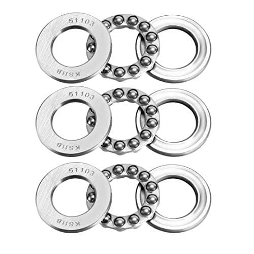 Image of sourcing map 51103 Thrust Ball Bearings 17mm x 30mm x 9mm Chrome Steel ABEC3 Single Row Roller 3pcs