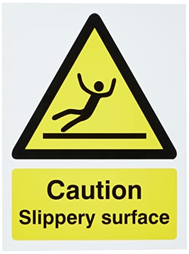 Image of Seco Caution Slippery Surface Sign, 150mm x 200mm - 1mm Semi Rigid Plastic