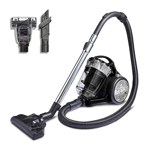 Image of Tower T102000PLPET Multi-Cyclonic Bagless Cylinder Vacuum Cleaner with Pet Tool, HEPA filter, 2-in-1 Crevice Nozzle, 2L Capacity, 700W, Silver