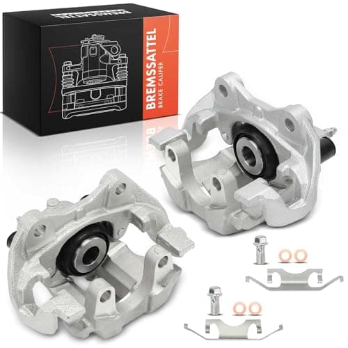 Image of Frankberg 2x Brake Caliper Disc Brake Rear Cast Aluminium with Bracket (hole spacing 90mm) Compatible with CLS CLS Shooting Brake E-Class S-Class SL Replace# 2214230281