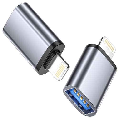 Image of USB to Lightning Adapter 2Pack [Apple MFI Certified], Lightning Male to USB Female OTG Adapter Cable Camera Converter Data Transfer Backup Connecting Adapter for iPhone 14 13 12 11 Pro Max/Mini/iPad