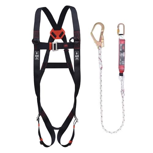 Image of JSP SPARTAN Fall Arrest Kit - Black - One Size - Height Safety - Harness & Lanyard - Working at Height - EN 361 & EN 355