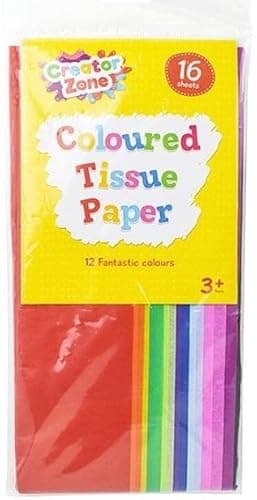 Image of 16 Sheets Coloured Tissue Paper | 66 x 50cm |Solid Colour Paper | 12 Assorted Colours |Rainboe Tissue Paper Sheets for Kids | for Wrapping Gifts, Gift Bags, Gift Boxes, Arts & Crafts Packaging