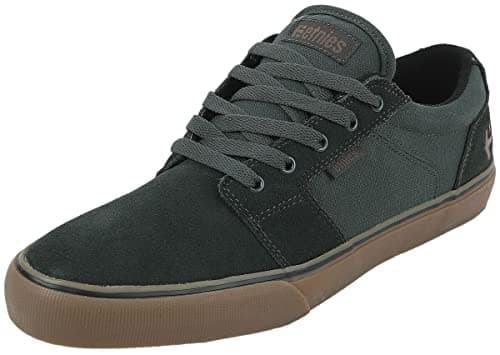 Image of Etnies Barge LS – Classic Skate Look, Slim Vulcanized Silhoutte, Hefty Armored Collar, Reinforced Vulc - Green/Gum - 9