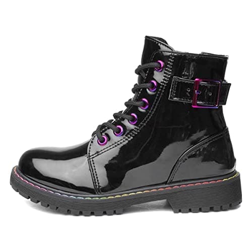 Image of Lilley Riley Kids Black Patent Iridescent Boot - Size 3 UK - Black