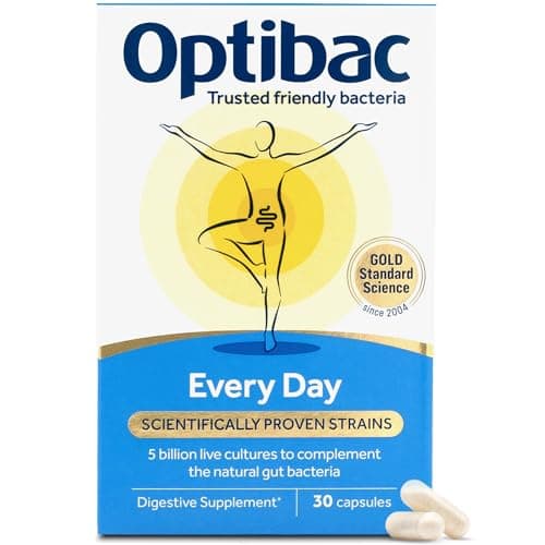 Image of Optibac Probiotics Every Day - Vegan Digestive Probiotic Supplement - Most Trusted & Recommended Brand - Lactobacillus & Bifidobacterium - 30 Capsules