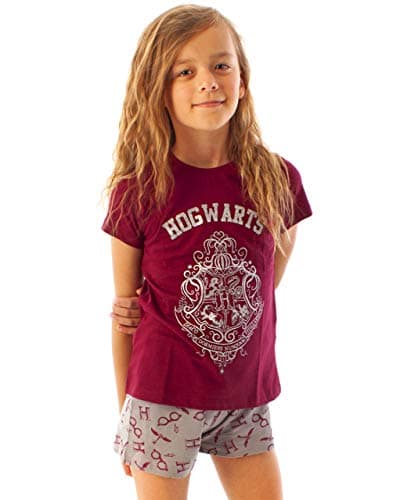 Image of Harry Potter Hogwarts Crest Glitter Print Girl's Long OR Short Leg Pyjamas 7-8 years