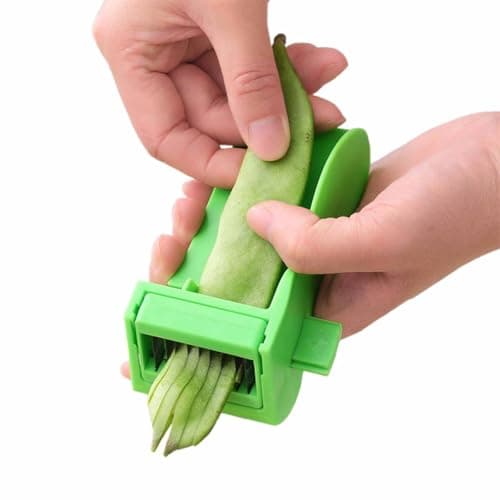 Image of Runner Bean Slicer and Stringer UK,Mini Runner Bean Cutter, and Stringer for Vegetable, Multi-Functional Pepper Green Bean Slicer (Green)