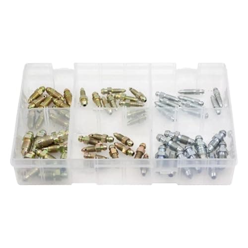 Image of 60Pcs Assorted Box of Bleed screws Metric Imperial Brake Nipple Calliper Nipples