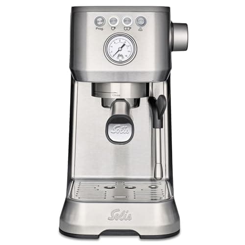 Image of Solis Barista Perfetta Plus 1170 V2 Coffee Machine - Coffee Maker for Beans, Pads and Ground Coffee - Automatic Cleaning - 1.7L - 16 Bar - Silver