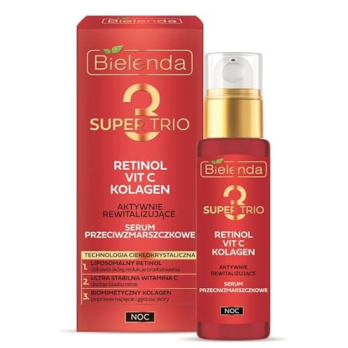 Image of Bielenda Super Trio Retinol + Vit C + Collagen Actively Revitalizing Anti-Wrinkle Night Serum 30ml
