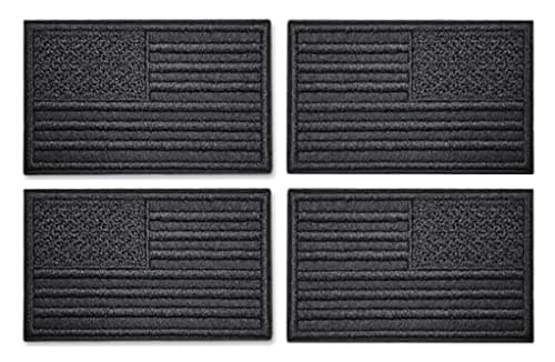 Image of Antrix 4PCS Tactical USA Flag Patch - All-Black American Patch - Regular and Reverse - Embroidered Applique Hook and Loop Fastener Patch for Backpack Clothes Vest Military Outdoor