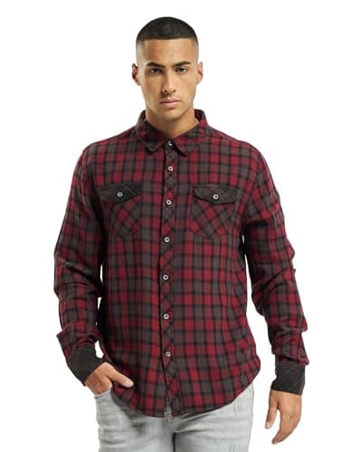 Image of Brandit Duncan Check Shirt Long Sleeve, color: red-brown, size: M