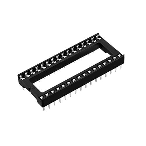 Image of sourcing map 6pcs DIP IC Chip Socket Adaptor Solder Type 2.54mm Pitch Dual Row 32 Flat Pin 15.2mm Row Pitch