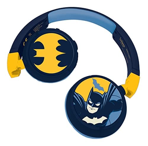 Image of LEXIBOOK Batman, 2-in-1 Bluetooth Headphones Stereo Wireless Wired, Kids Safe, Foldable, Adjustable, Blue/Yellow, HPBT010BAT