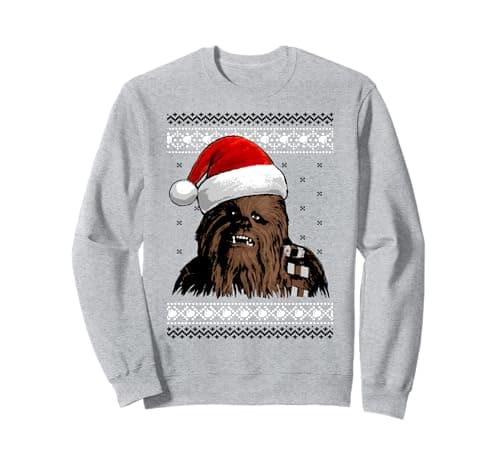 Image of Star Wars Chewie Santa Hat Ugly Christmas Sweater Sweatshirt