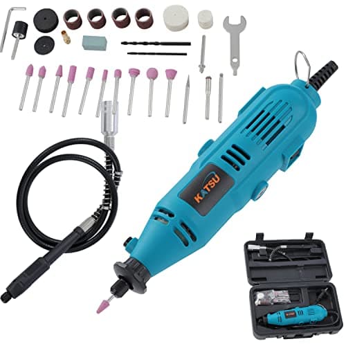 Image of KATSU Tools Rotary Tool Kit 135W with 40PCS Accessories & Flexible Shaft – Electric Mini Die Grinder for Cutting Grinding Polishing Engraving Sanding DIY Craft Hobby Maker, 100088