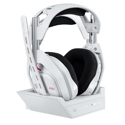 Image of Logitech G Astro A50 LIGHTSPEED Wireless Gaming Headset + Base (Gen 5), PRO-G GRAPHENE, 3-System Switching, USB-C to Xbox, PS5, PC/Mac, Nintendo Switch, Switch 2, Bluetooth - White