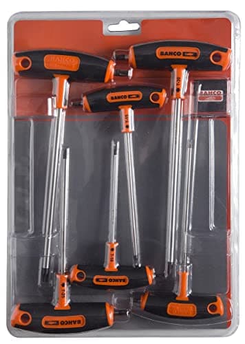 Image of Bahco 903T-2 T-Handle Screwdriver Set for Torx Head Screws, Silver/Black/Orange, Set of 6 Piece