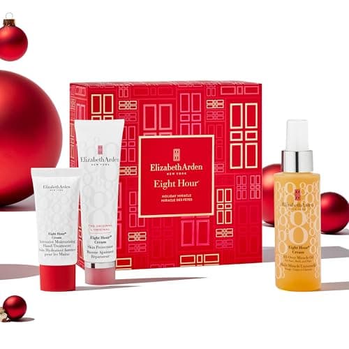 Image of Elizabeth Arden HOLIDAY MIRACLE Eight Hour 3-Piece Gift Set Set, daily hydrating & nourishing skincare, luxury gifting for women